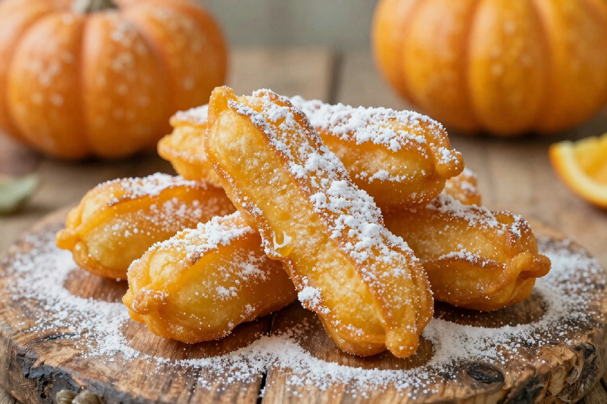 Frittelle dolci preparate con zucca, un delizioso dessert autunnale da gustare in famiglia